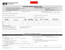 provider written inquiry form - Highmark Blue Cross Blue Shield