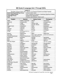 MS Grade 8 Language Arts 3 Through ESOL