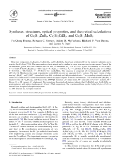 Syntheses, structures, optical properties, and theoretical calculations