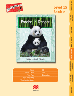Pandas in Danger Teacher Notes