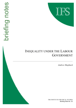 Income Inequality under the Labour Government