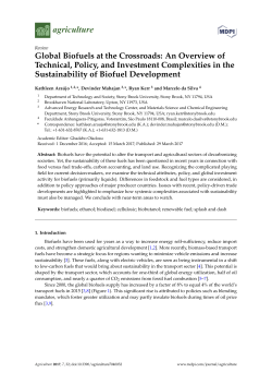 Global Biofuels at the Crossroads: An Overview of Technical, Policy