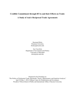 A Study of Asia`s Reciprocal Trade Agreements