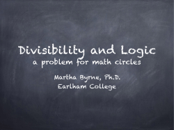 Divisibility and Logic