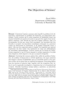 The Objectives of Science