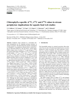 Chlorophyll a-specific 14C, &delta;13C and &delta;15N
