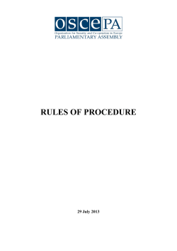 rules of procedure - OSCE Parliamentary Assembly