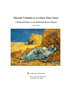 Museum Visitation as a Leisure Time Choice