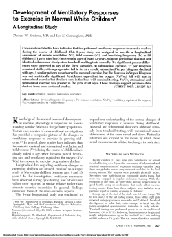 Development of Ventilatory Responses