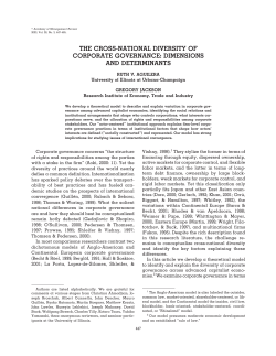 the cross-national diversity of corporate governance: dimensions