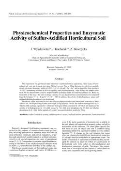 Physicochemical Properties and Enzymatic Activity of Sulfur