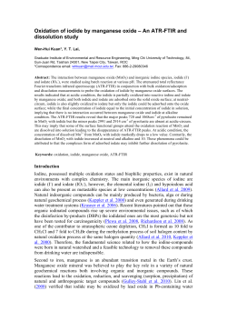 Oxidation of iodide by manganese oxide &ndash; An ATR