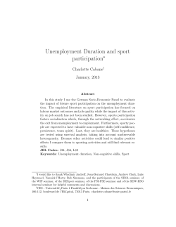 Unemployment Duration and sport participation