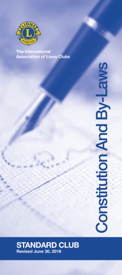 Standard Club Constitution and By-Laws