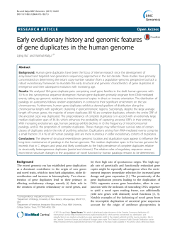 Early evolutionary history and genomic features of gene duplicates