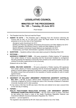 legislative council - Parliament of Victoria