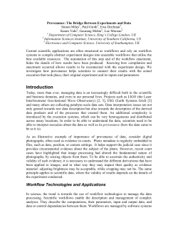 Provenance as a Bridge Between Experiments and Data