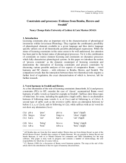 Constraints and processes: Evidence from Bemba, Herero and Swahili