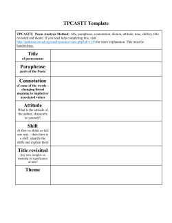 TPCASTT Template Title Paraphrase Connotation Attitude Shift Title