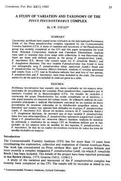A STUDY OF VARIATION AND TAXONOMY OF THE