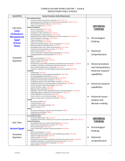 Unit One: Early Civilizations: Mesopotamia Egypt Greece Rome
