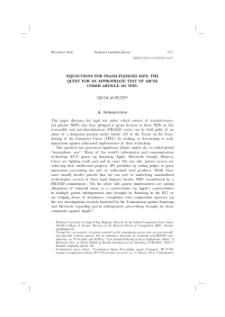 INJUNCTIONS FOR FRAND-PLEDGED SEPS: THE - ORBi