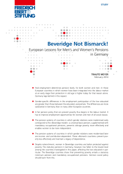 Beveridge not Bismarck! : European lessons for men`s and women`s