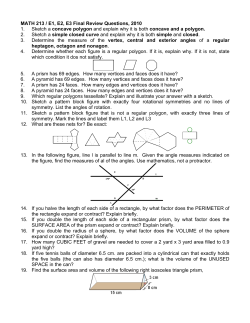 MATH 213 / E1, E2, E3 Final Review Questions, 2010 1. Sketch a
