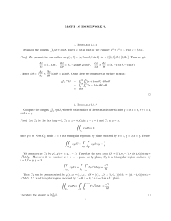MATH 1C HOMEWORK 7. 1. Problem 7.5.4 Evaluate the integral