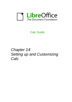 Setting up and Customizing Calc