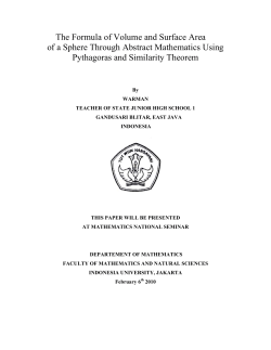 The Formula of Volume and Surface Area of a Sphere Through