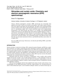 Nitroxides and nucleic acids: Chemistry and electron paramagnetic
