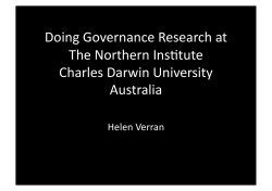 TNI Governance Research - Charles Darwin University