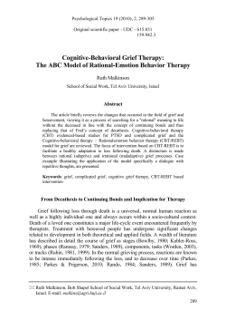 Cognitive-Behavioral Grief Therapy