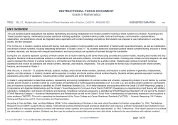 INSTRUCTIONAL FOCUS DOCUMENT Grade 5