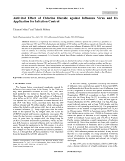 Antiviral Effect of Chlorine Dioxide against Influenza