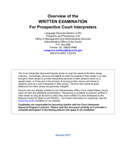 Overview for the Written Exam