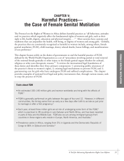 Harmful Practices&mdash; the Case of Female Genital Mutilation