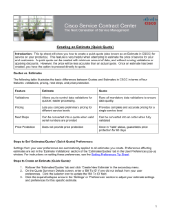 Creating an Estimate (Quick Quote)