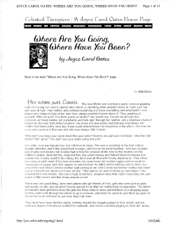 JOYCE CAROL OATES: WHERE ARE YOU GOING, WHERE HAVE