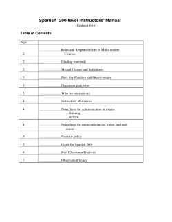 Spanish 200-level Instructorsʼ Manual