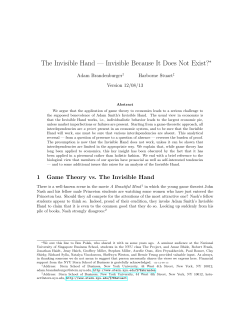 The Invisible Hand &mdash; Invisible Because It Does Not Exist?