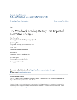 The Woodcock Reading Mastery Test: Impact of