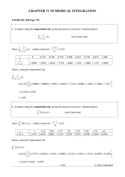 CHAPTER 71 NUMERICAL INTEGRATION