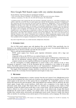 How Google Web Search copes with very similar documents