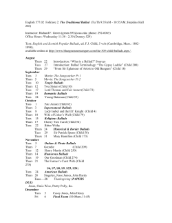 English 577.02 Folklore 2: The Traditional Ballad (Tu/Th 9:35AM