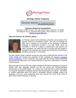 Heritage Voice: Program &ndash; German School of Connecticut