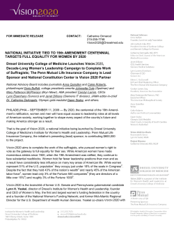 NATIONAL INITIATIVE TIED TO 19th AMENDMENT CENTENNIAL