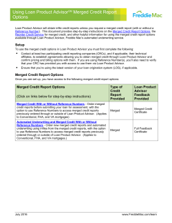 Using Loan Prospector Merged Credit Report Options
