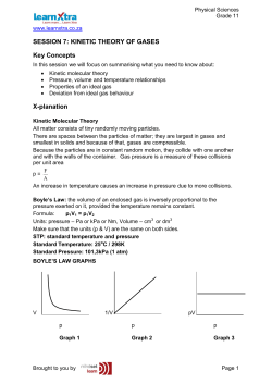 SESSION 7: KINETIC THEORY OF GASES Key Concepts X